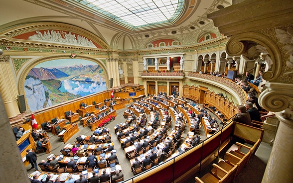 Зал заседаний Национального совета с парламентариями