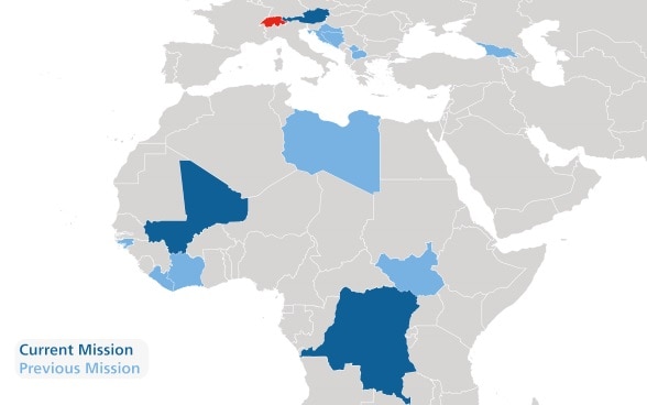 World map showing all current and previous deployments.