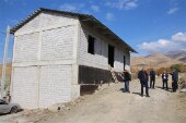 Heavy machinery parking space constructed in Gladzor village, Syunik, Armenia