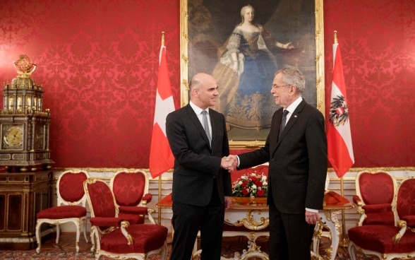 Bundespräsident Alain Berset mit Bundespräsident Alexander Van der Bellen