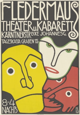 Bertold Löffler, Plakat für das Kabarett Fledermaus, 1907
