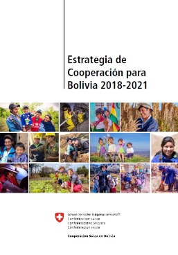 Portada del documento impreso de la Estrategia de Cooperación para Bolivia 2018-2021