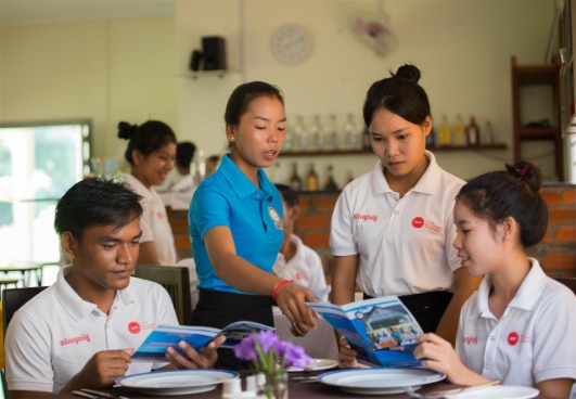 Food and Beverage Training Class in Siem Reap, Cambodia. 