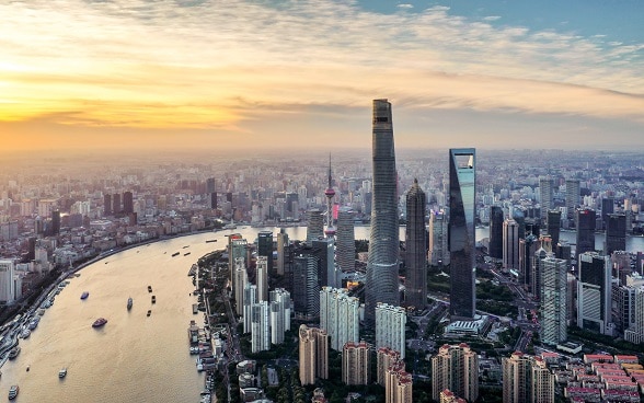 Vista sulla skyline di Shanghai