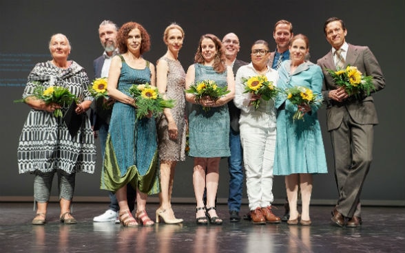 Gagnants des « Prix suisses de théâtre 2017 » lors de la remise des distinctions le mercredi 24 mai au LAC Arte e Cultura à Lugano, © Adrian Moser / BAK / OFC / UFC / FOC