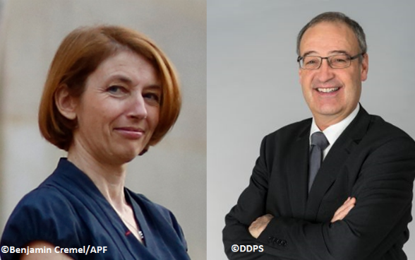 Madame Florence Parly, Ministre des armées françaises et Monsieur le Conseiller fédéral Guy Parmelin, Chef du Département fédéral de la défense, de la protection de la population et des sports