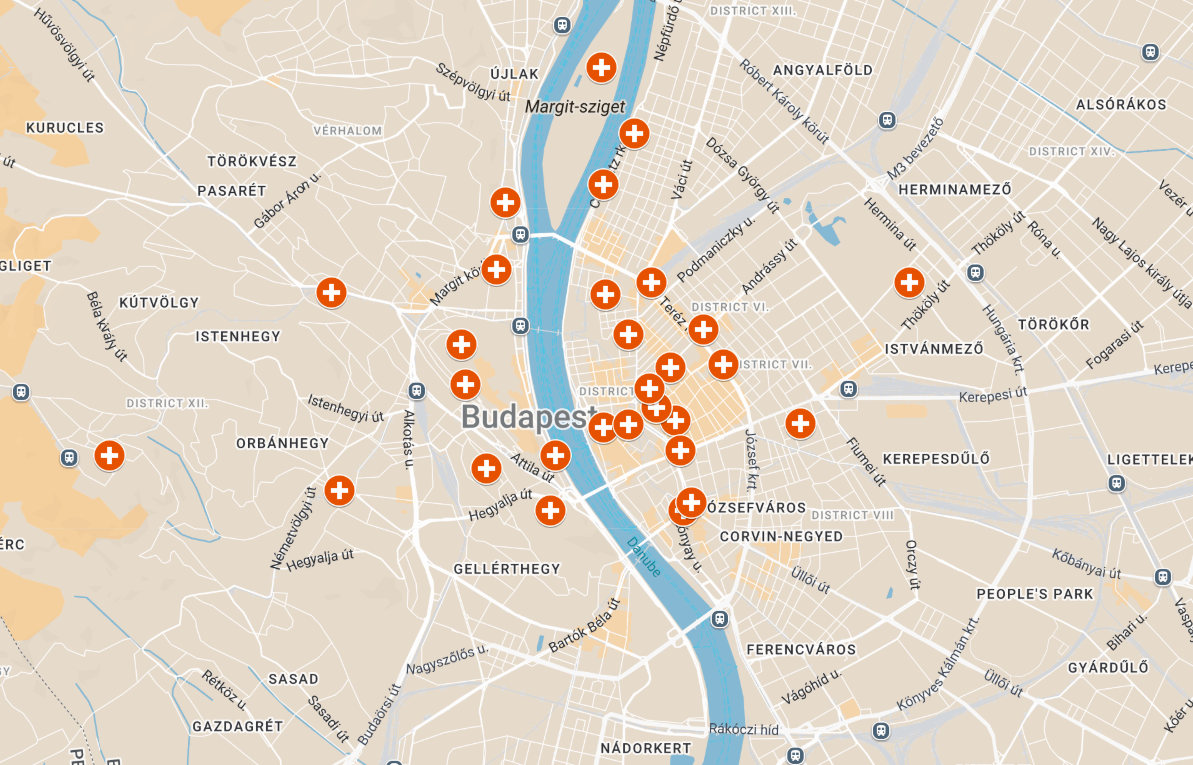 Interaktive Karte von Budapest 