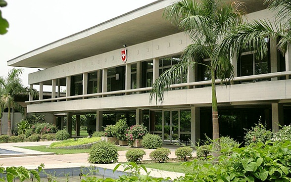 Le bâtiment de l'ambassade à New Delhi