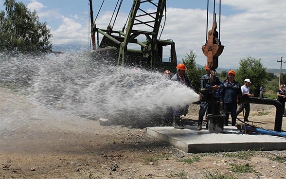 Employees of the water supply system in Bishkek 