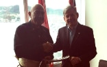 Secretary General of the Tonga Red Cross Society, Mr Sione Taumoefolau and Ambassador Dr David Vogelsanger