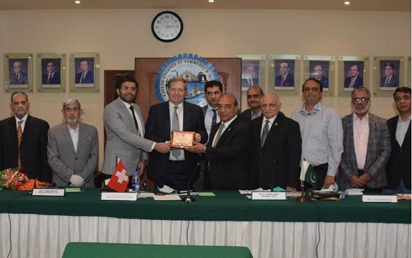 Ambassador of Switzerland, Mr. Bénédict de Cerjat  visit to the Karachi Chamber of Commerce and Industry  