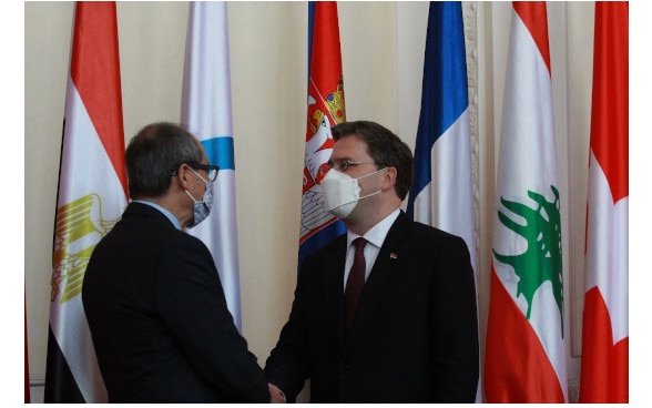 Nj.E. gospodin Urs Šmid sa ministrom spoljnih poslova Republike Srbije Nikolom Selakovićem