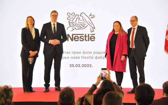 Official ceremony - completion of the first phase of works on the construction of the Nestlé plant-based meal solutions factory in Surcin