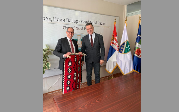 Swiss Ambassador, Mr. Schmid and the Mayor of Novi Pazar, Mr. Bisevac