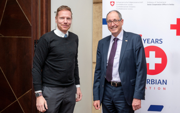 Swiss Ambassador Urs Schmid with Mr. Milan Antonijevic