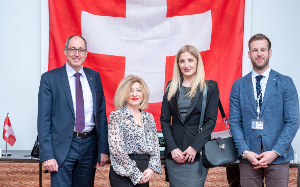 Swiss Ambassador Mr. Schmid with Embassy colleagues