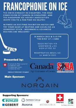 Francophonie on Ice with the Canadian High Commission and the Singapore Ice Hockey Association