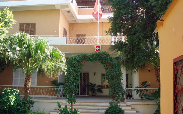 View of the building of the Embassy of Switzerland in Khartoum