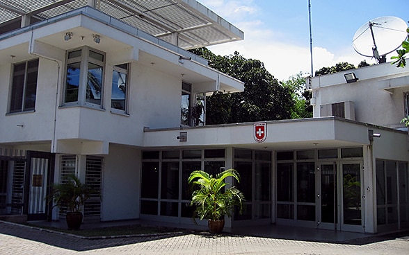 Ansicht des Gebäudes der Schweizer Botschaft in Dar es Salaam