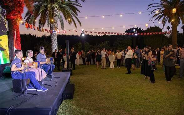 Une famille d'accordéonistes lors de la célébration de la Fête nationale du 1er août 2024 à Carthage