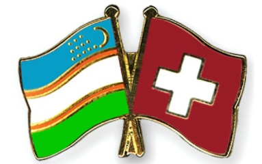 Swiss-Uzbek flags