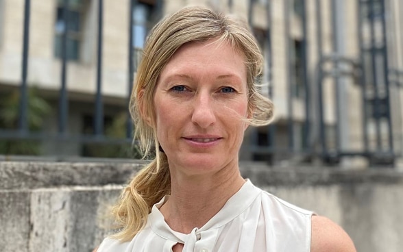 Close-up of Christine Schneeberger.