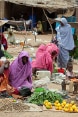 Scène de marché au Darfour, Soudan. 