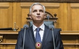 Le conseiller fédéral Didier Burkhalter lors de son discours devant l'assemblée fédérale.