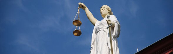 A statue of Lady Justice