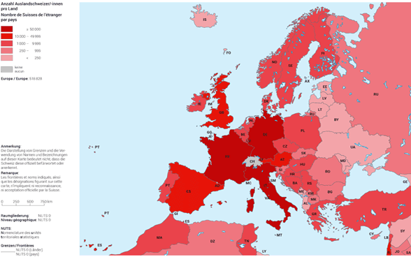 Auslandschweizer Europa im Jahr 2023.