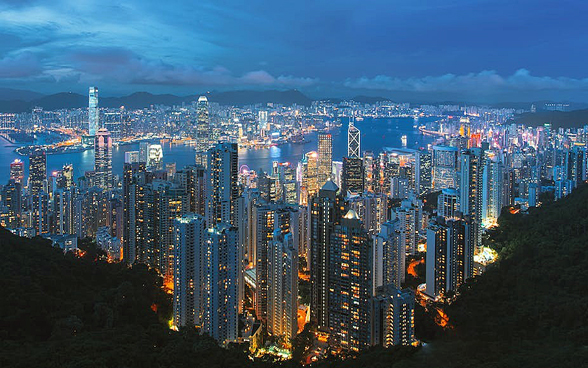  Skyscrapers at night.