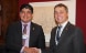 Il consigliere federale Ignazio Cassis stringe la mano al presidente della Costa Rica, Carlos Alvarado Quesada, al WEF.