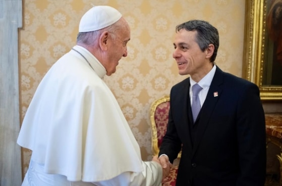 Ignazio Cassis received by Pope Francis at the Vatican 