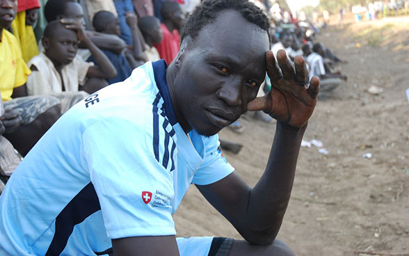 Un Sud-Soudanais pose
