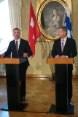 Didier Burkhalter and the Finnish president, Sauli Niinistö, during a press conference.
