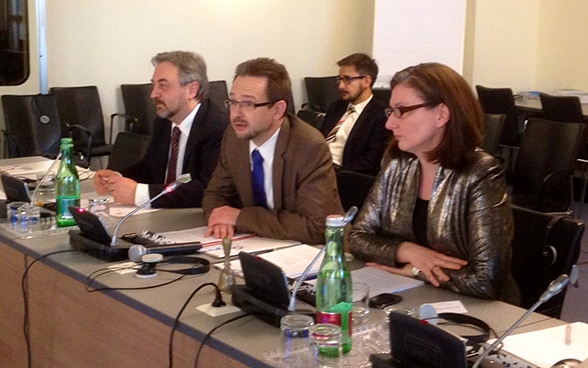 Yuri Dzhibladze, Thomas Greminger e Snježana Bokulić alla seconda conferenza regionale della società civile a Vienna