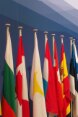 The flags of the OSCE participating States at the OSCE Ministerial Council meeting in Basel