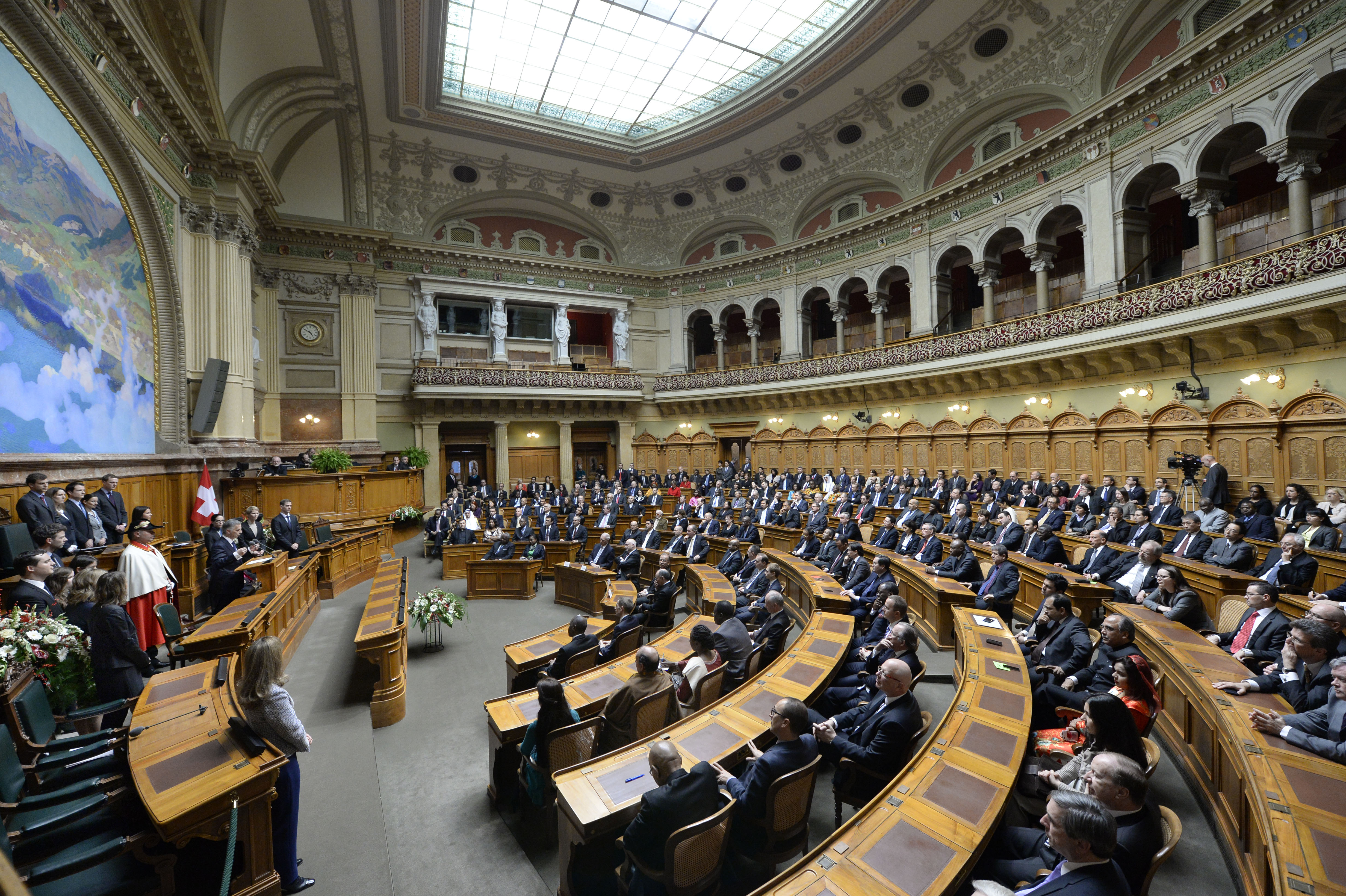 The Apostolic Noncio holds a speech in the chamber of the National Council.