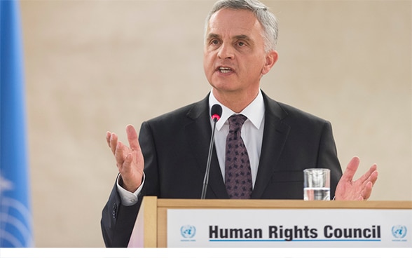 Le conseiller fédéral Didier Burkhalter lors de la 31e session du Conseil des droits de l'homme