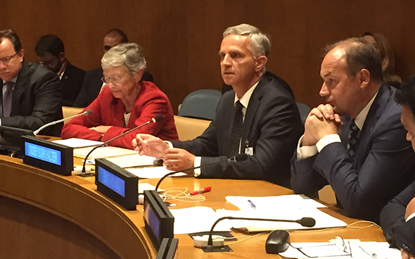 Au cours de la semaine ministérielle (high level week) à New York, le conseiller fédéral Didier Burkhalter représente la Suisse à différentes manifestations portant sur des sujets d’actualité .