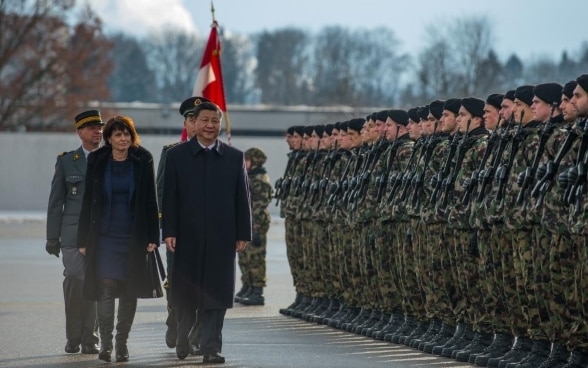 Chinese president Xi Jinping during his state visit to Switzerland.