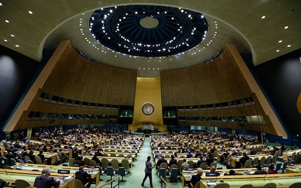 All'interiore della 72a Assemblea generale dell’ONU a New York. 