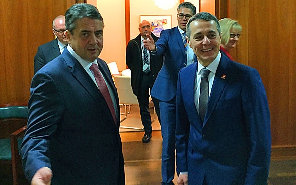 Rencontre entre le chef du DFAE Ignazio Cassis et le ministre allemand des affaires étrangères Sigmar Gabriel.