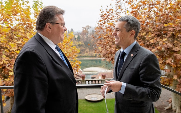 Federal Councillor Ignazio Cassis and Lithuanian counterpart