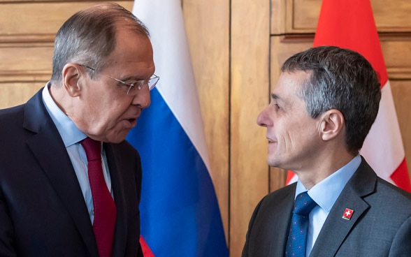 Il capo del DFAE Ignazio Cassis incontra il suo omologo russo Sergej Lavrov per un colloquio bilaterale.