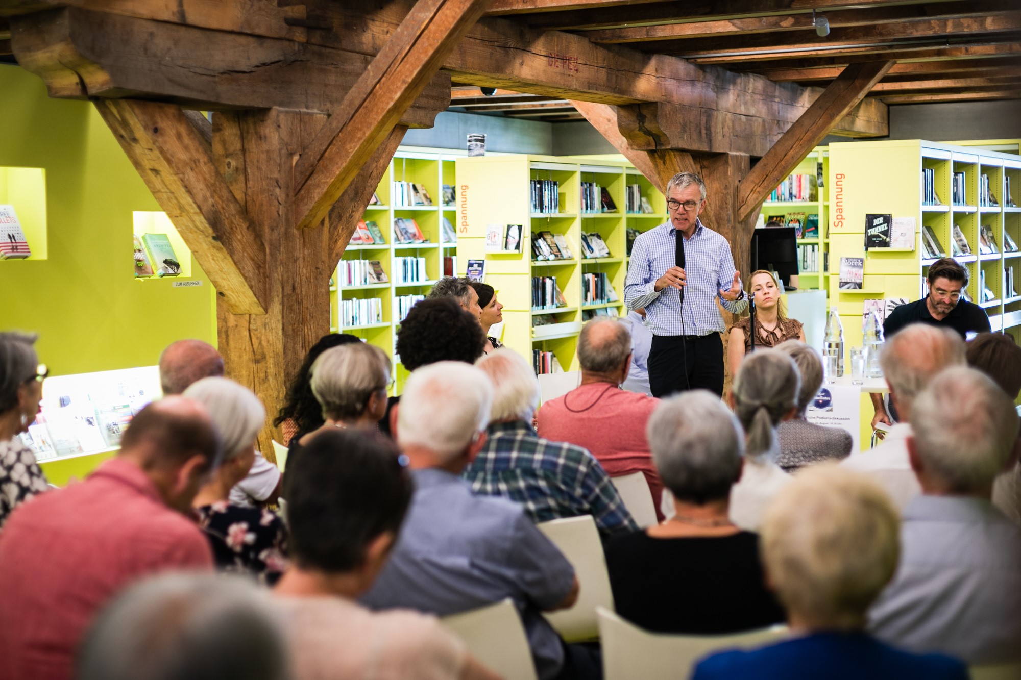 Swiss ambassadors talking to the local population.