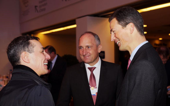 Meeting with Crown Prince Alois de Liechtenstein (right) and Head of Government Adrian Hasler.