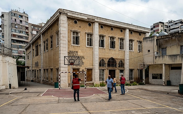 Facade of a school in Beirut.