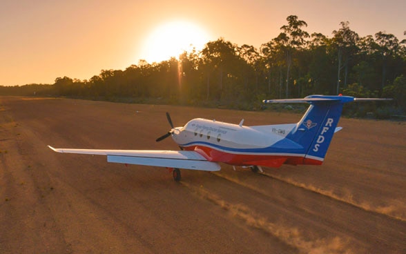 Swiss reliability in life-or-death situations  A PC-12 from the RFDS fleet lands on an outback strip. 
