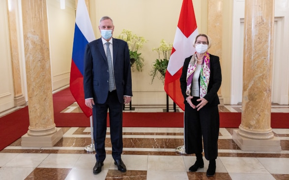 La secrétaire d'État Livia Leu a rencontré le vice-ministre russe des Affaires étrangères Vladimir Titov dans le cadre des consultations politiques annuelles.